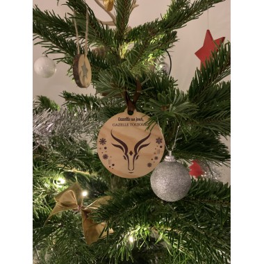 Lot de 2 décorations sapin bois Gazelle