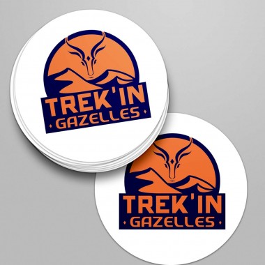 LOT DE 10 STICKERS ROND TREK'IN GAZELLES