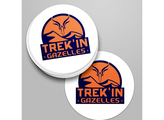 LOT DE 10 STICKERS ROND TREK'IN GAZELLES