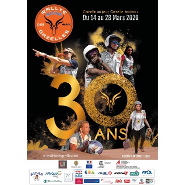 AFFICHE OFFICIELLE RALLYE AÏCHA DES GAZELLES DU MAROC EDITION 2020
